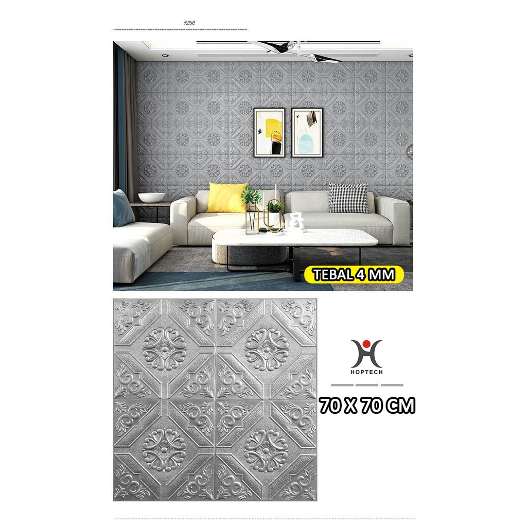 Wallpaper 3D FOAM / Wallpaper Dinding 3D Motif Foam Batik Bunga More High Quality / Wallfoam 3D-1