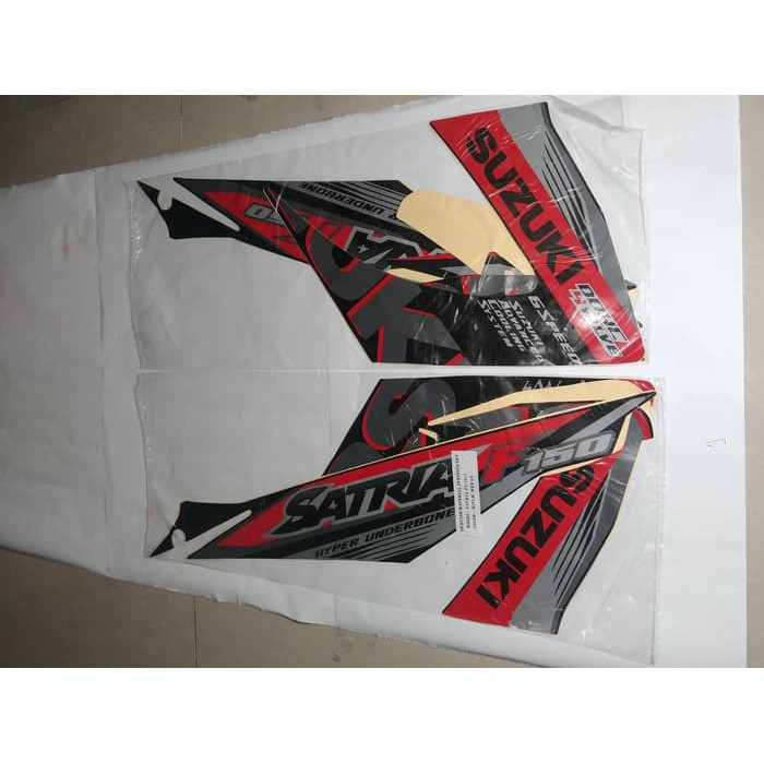 Stiker Bodi &amp; Lis Body &amp; Striping Satria Fu 2015 Hitam Merah