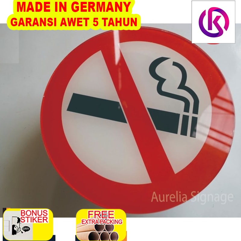

Grosir Dilarang Merokok -Sign Akrilik-aurelia signage/bulat - Dia 12cm