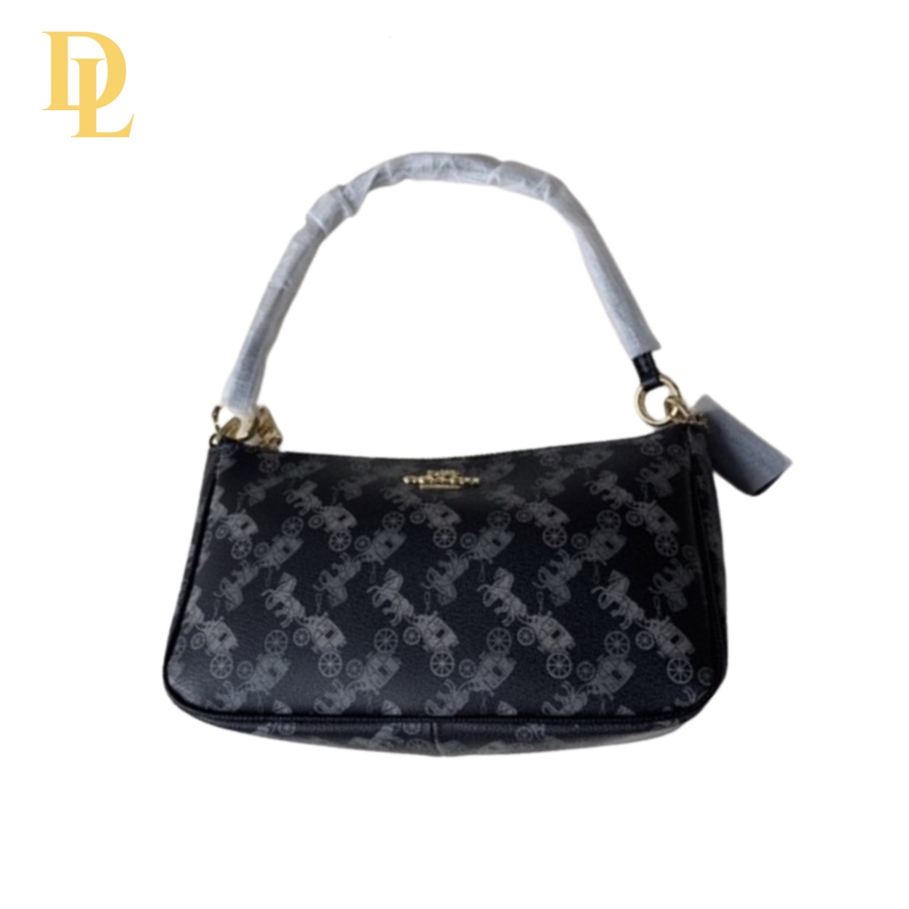 COACH TOP HANDLE POUCH IN HORSE & CARRIAGE PRINT (36674)