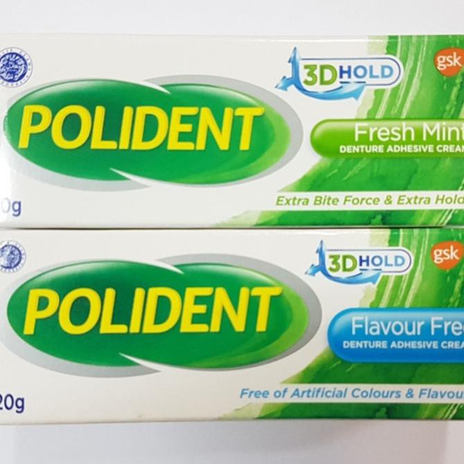 ✨COD✨ Polident / Poliden Lem Perekat Gigi Palsu Ukuran Kecil - Flavour Free TERMURAH Kode 1234