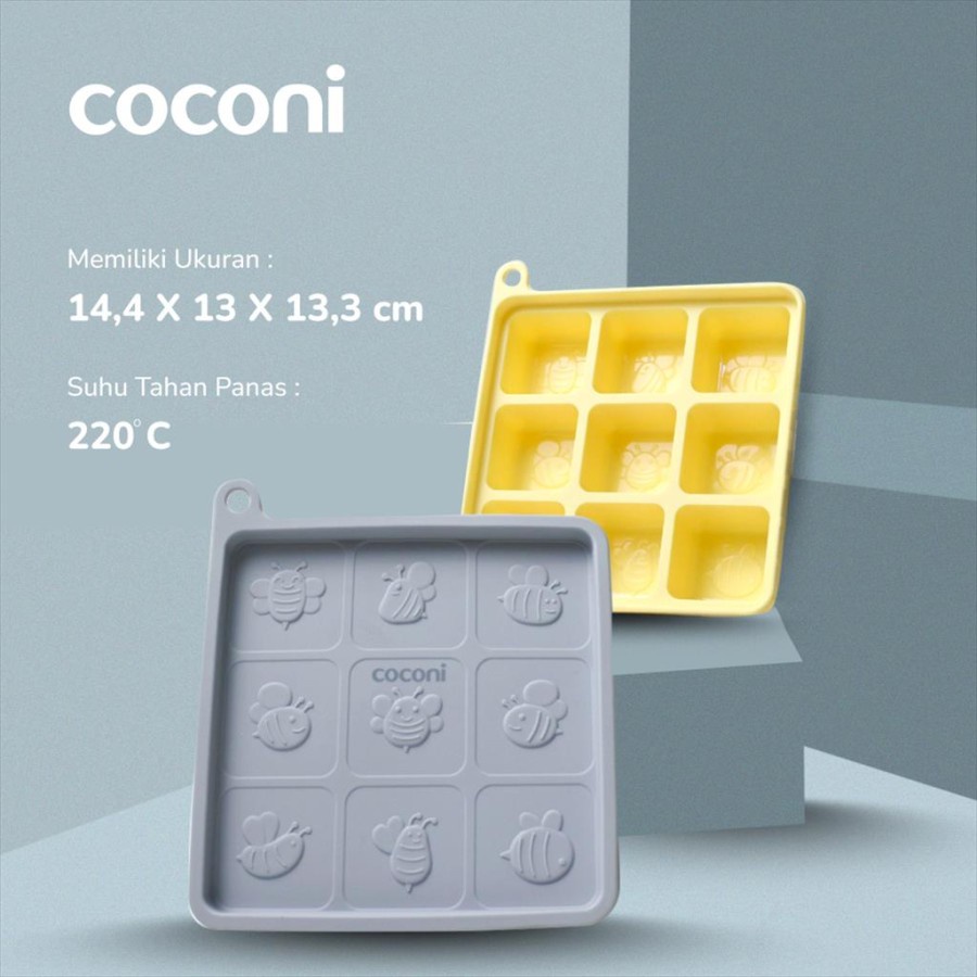 COCONI Silicone Food Ice Tray Cube | Cetakan Makanan / Es Batu MPASI