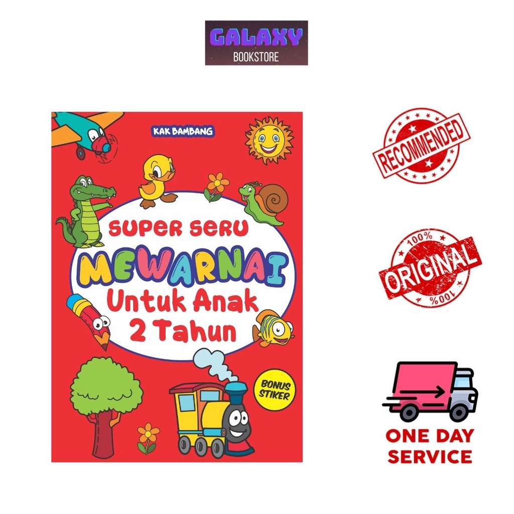 BUKU ANAK: SUPER SERU MEWARNAI UNTUK ANAK 2 TAHUN