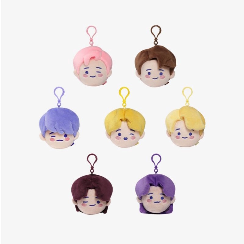[READY STOCK] BTS TinyTAN 2ND ANNIVERSARY PLUSH FACE KEYRING OFFICIAL (Sealed)