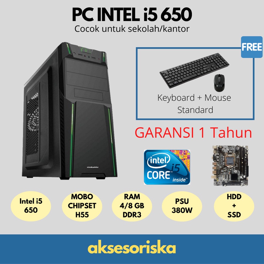CPU/PC Rakitan/PC Kantor/Komputer/Intel Core i5/SSD/HDD