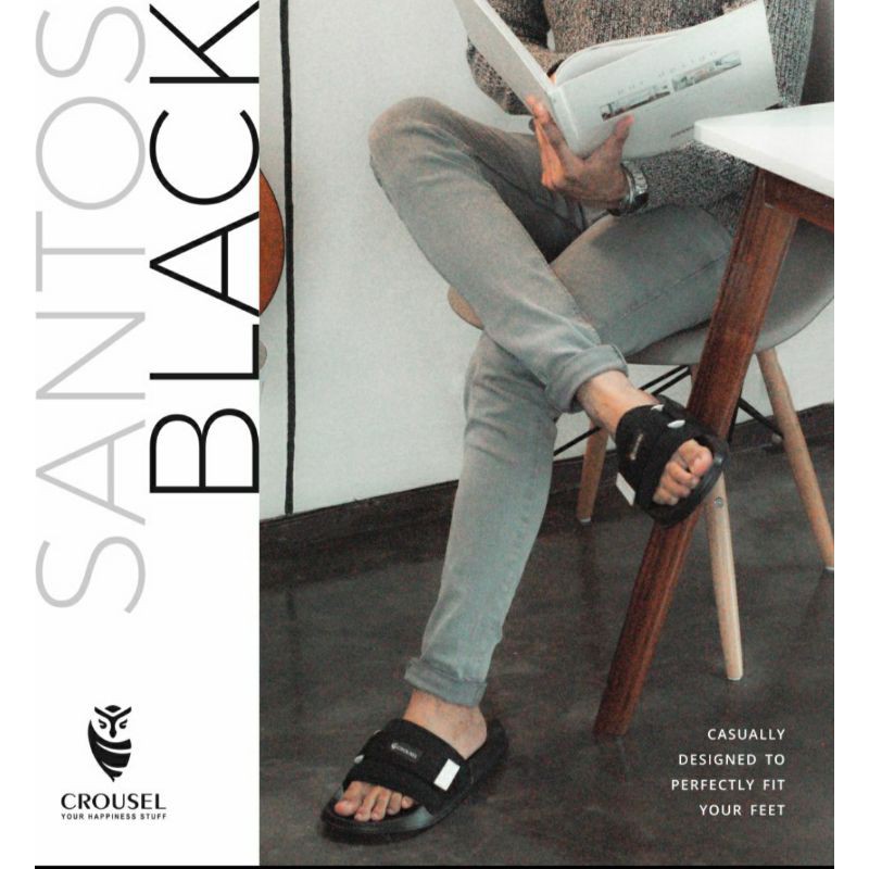 Crousel Sandal slop Casual \ Unisex - Santos Black-7