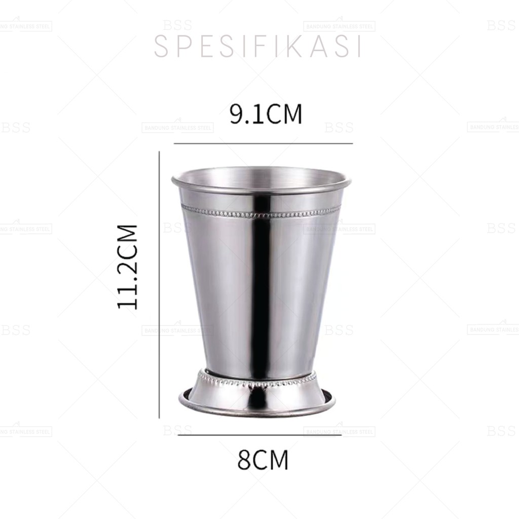 Gelas Mug Stainless SUS 304 Julep Cup 350ml Muk Mojito Cocktail Mocktail Unik Mewah Elegant