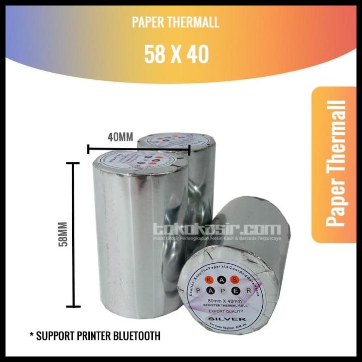 

( 1 Slop ) Kertas Thermal Roll 58X40 | 58 X 40 Printer Bluetooth
