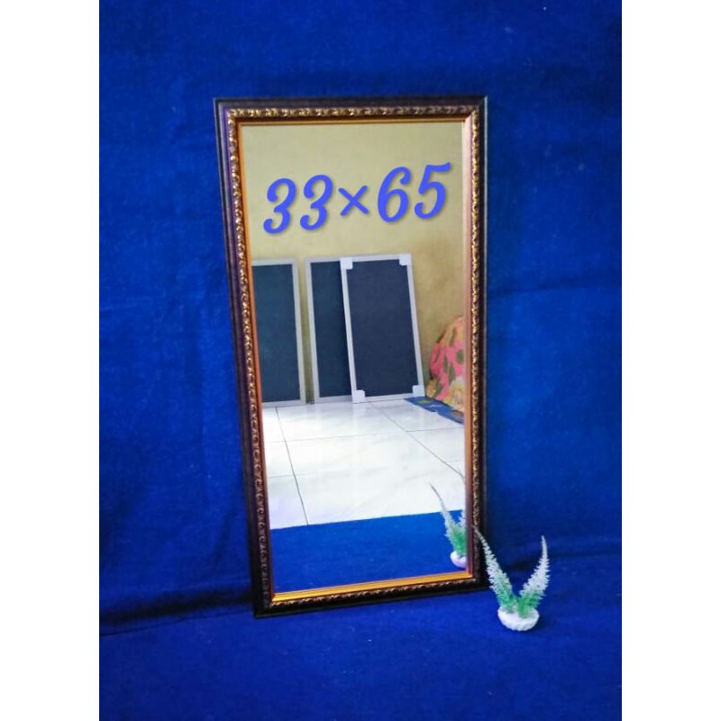 CERMIN RIAS/CERMIN DINDING (PECAH GANTI BARU)-Ukir coklat marun