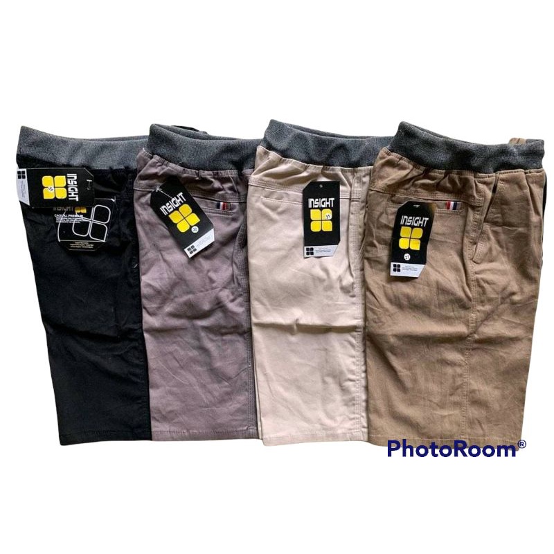 celana pendek chinos pria rip/pinggang karet~premium