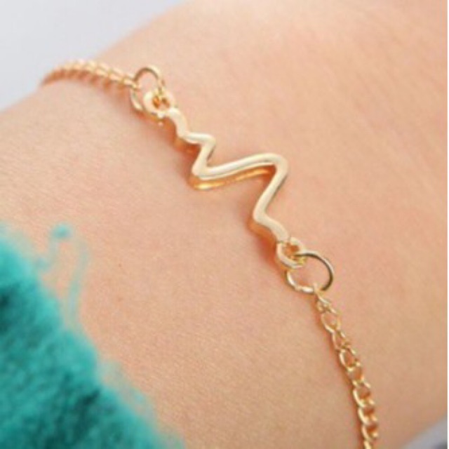 MORYMOSHI G08 Gelang Rantai Unisex Couple Charm Electrocardiogram Fashion Korea Aksesoris Fashion