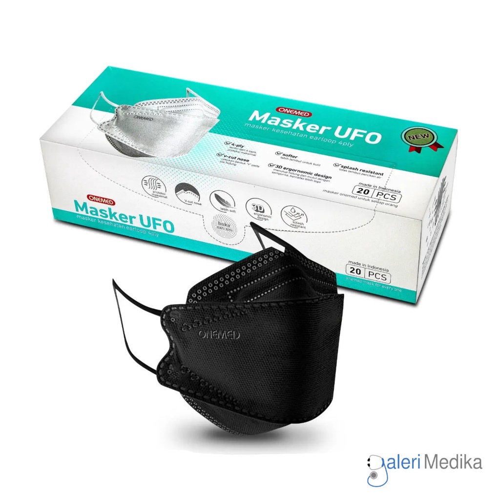 Onemed Masker UFO 4Ply Box Isi 20pcs - Masker Kesehatan 4ply