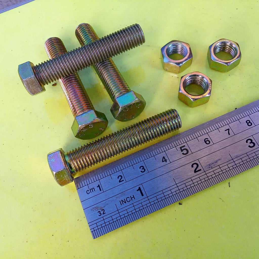 BAUT MUR KUNING M10 X 50 / BMK M10 X 50 / BAUT M10X50 KUNING / BAUT M10 / BAUT 14 KUNCI 14 / PANJANG