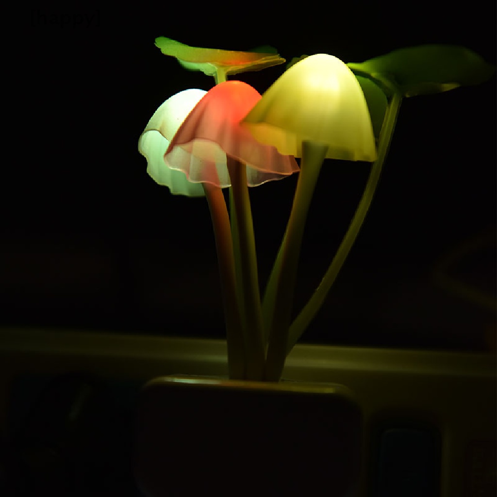 Ha Lampu Malam Led Bentuk Jamur Dengan Sensor Cahaya Untuk Dekorasi Rumah