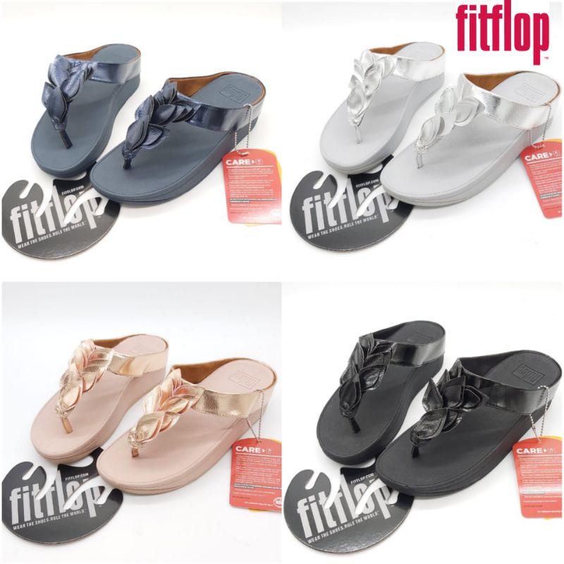 Sendal Fashion Wanita Fitflop Fino Leaf Patern Original