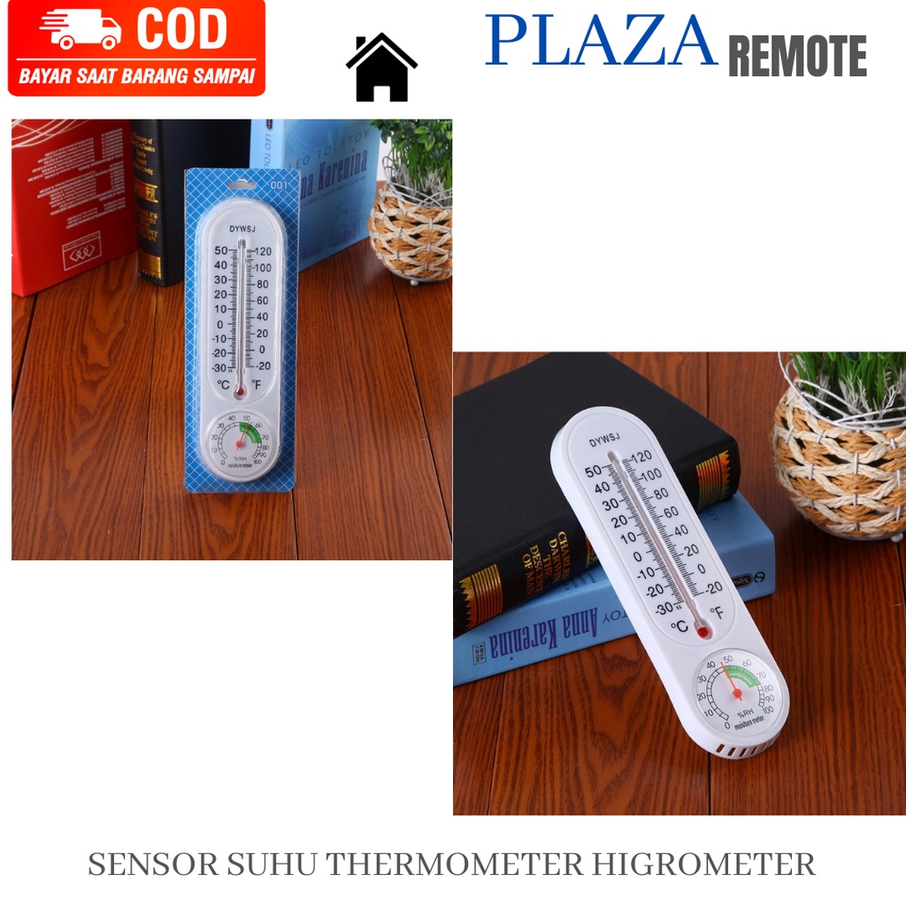 WALL THERMOMETER TEMBOK DINDING ALAT PENGATUR SUHU RUANGAN HYGROMETER 9 INCH