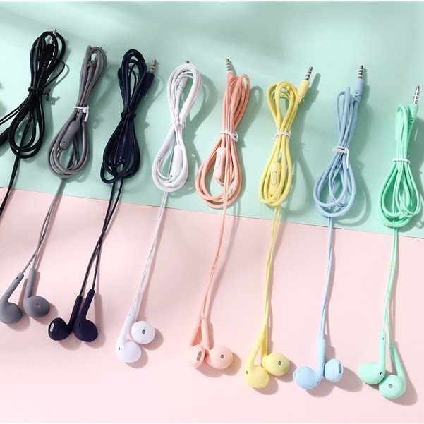 OVERFLOWS.ID U19 Earphone Headset Warna Pastel Macaron Doff Matte Handsfree Lucu Murah Super Bass