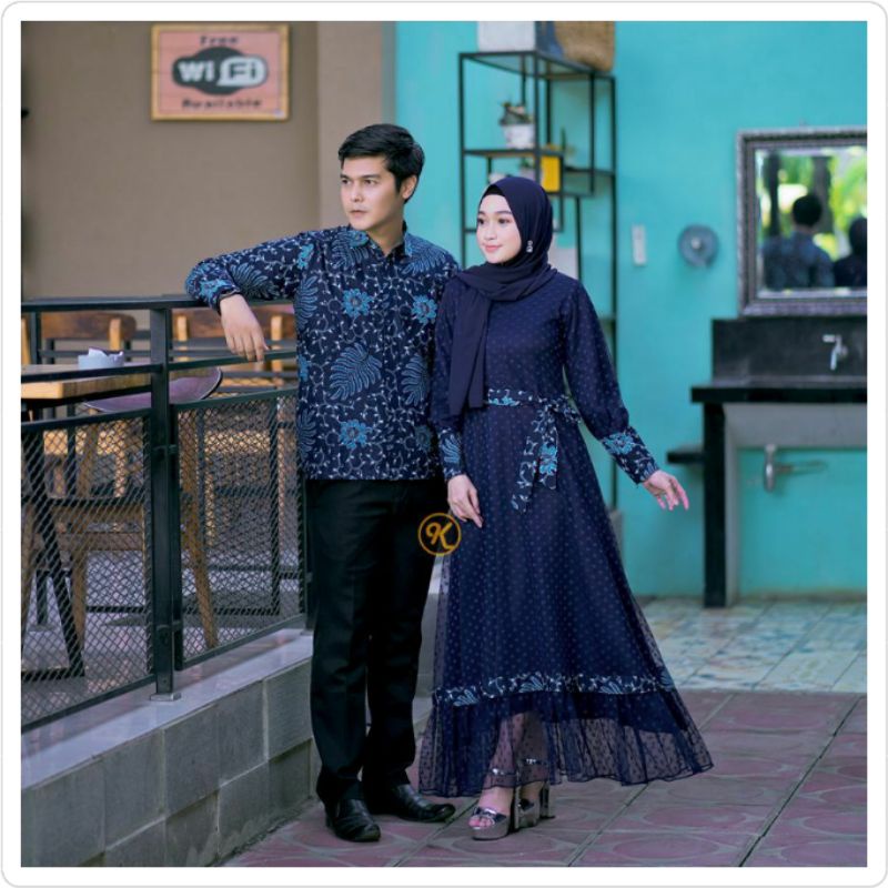 Baju Batik Couple Gamis Keluarga Bahan Katun [PREMIUM QUALITY] - Couple Batik Pasangan Terbaru