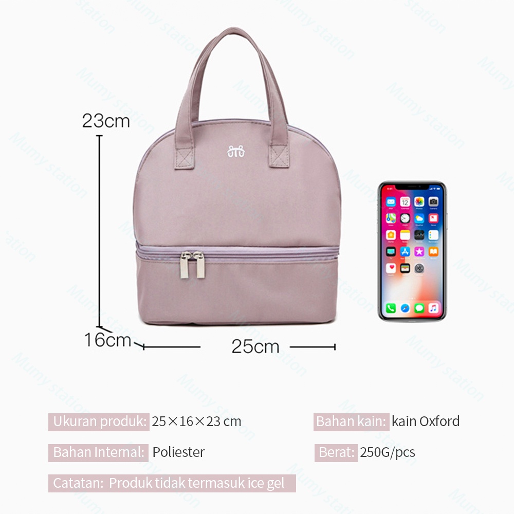 Mumystation tas susu bayi tas asi cooler bag Tas Penyimpan Dua lapisan Cooler Bag