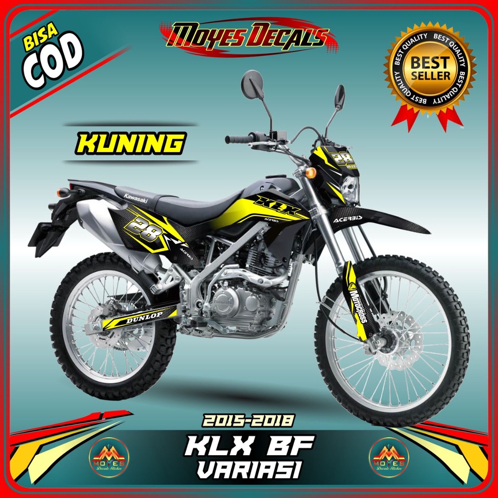 Terbaru STIKER KLX BF 150 FULL BODY - DECAL STIKER KLC BF 150 DASARAN WARNA KUNING