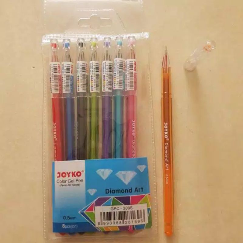 pulpen gel pena warna warni ball pen GPC309S 8pcs