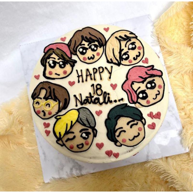 

Custom Kue Ulang Tahun gambar orang 5 > orang Birthday Cake Kue Tart Fondant Korean Cake Korean Bento Cake