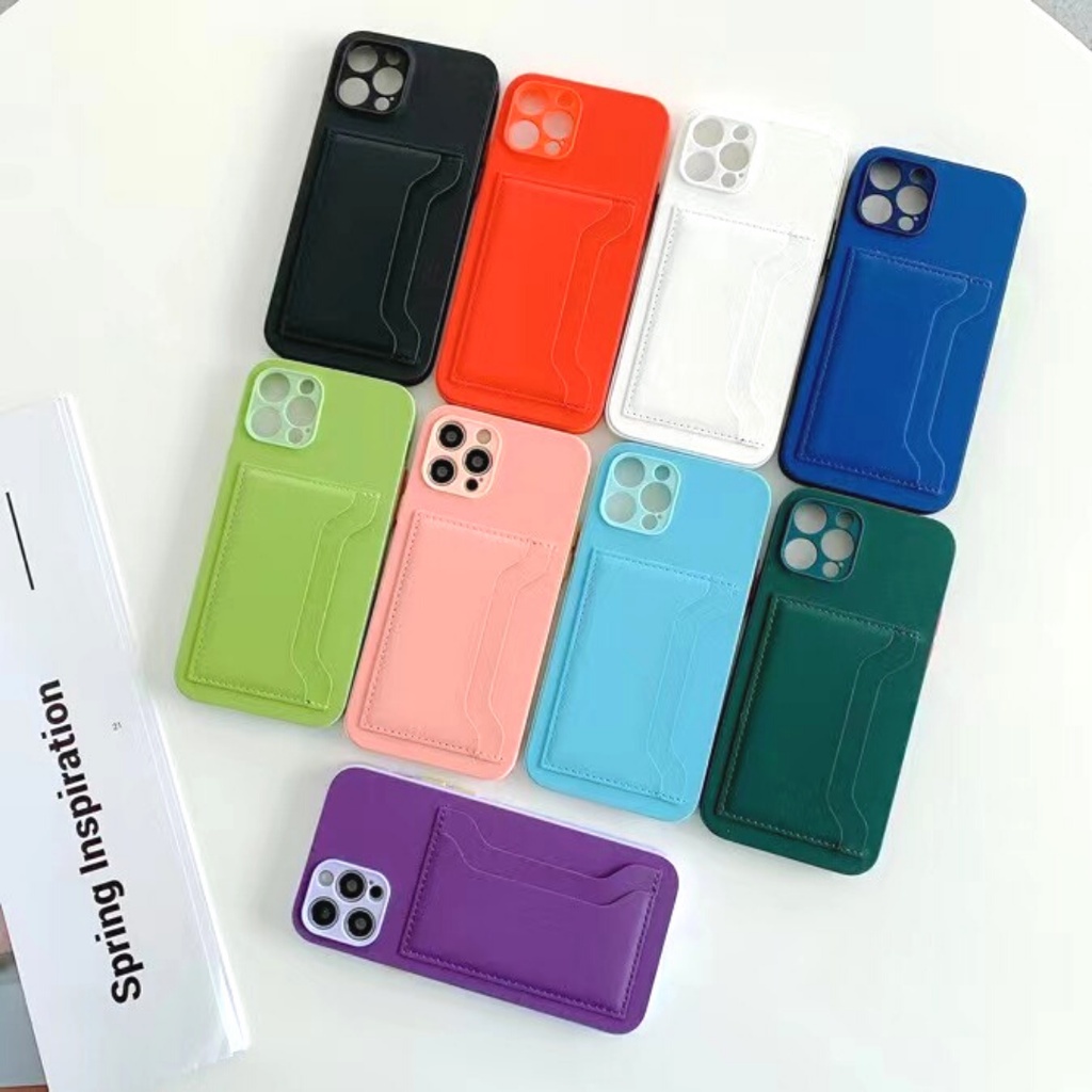 Hard Case Double Card Slot Oppo A54 A15 A15s A5s A7 A12 A11k Vivo Y12s Y20 Y20s Y12 Y15 Y17 Casing T