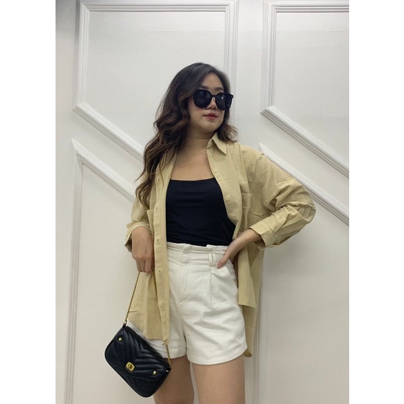 JOSHIN Geewoni Shirt - Kemeja Oversize Pocket | Atasan Wanita Lengan Panjang