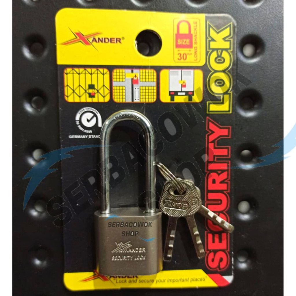GEMBOK XANDER 30 40 50 60 MM LEHER PENDEK SECURITY PADLOCK PAGAR RUMAH