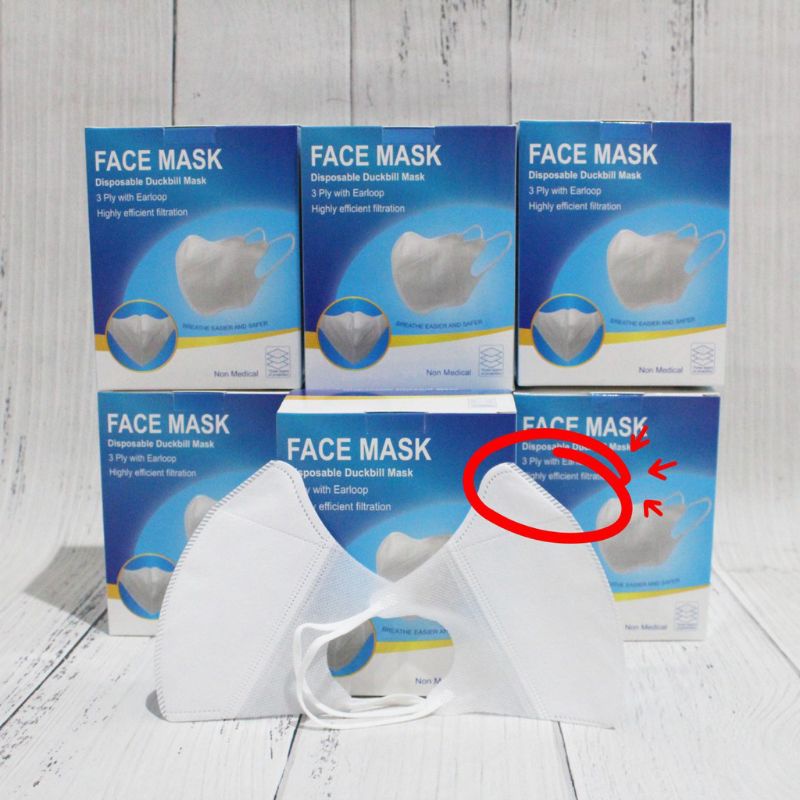 MASKER DUCKBILL GARIS /MASKER DUCKBILL IMPORT ISI 50PCS/TANPA BOX