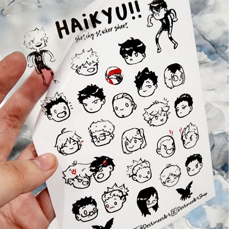 

Haikyuu sticker transparan Waterproof Anti Air stiker sheet Haikyuu!! Anime kiss cut die kisscut diecut