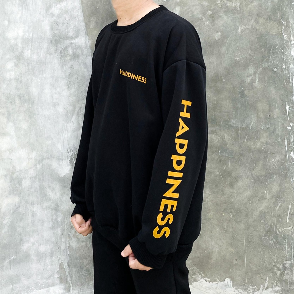 HAPPINESS SWEATER SWITER OVERSIZE PRIA WANITA CREWNECK OVERSIZE OVERSAIZ PRIA WANITA TANPA HOODIE