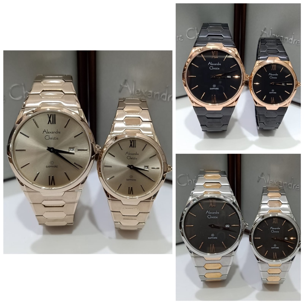 Jam Couple Alexandre Christie AC8542 AC 8542 Original Garansi Resmi Alexander Christie Free Baterai