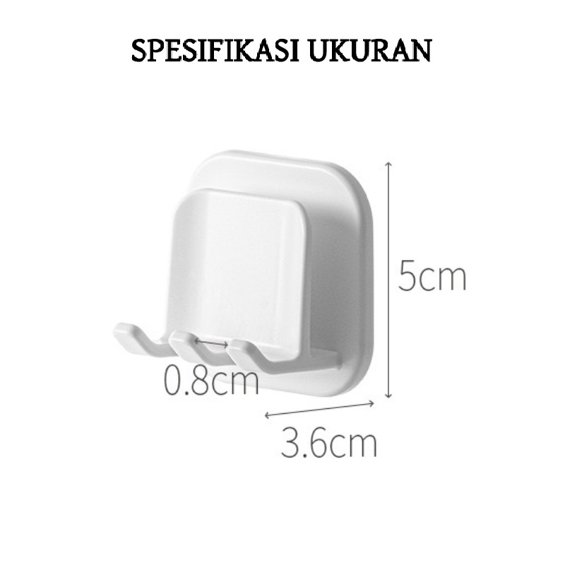 Gantungan sikat gigi 3 kait holder sikat gigi tempat sikat gigi wadah sikat gigi