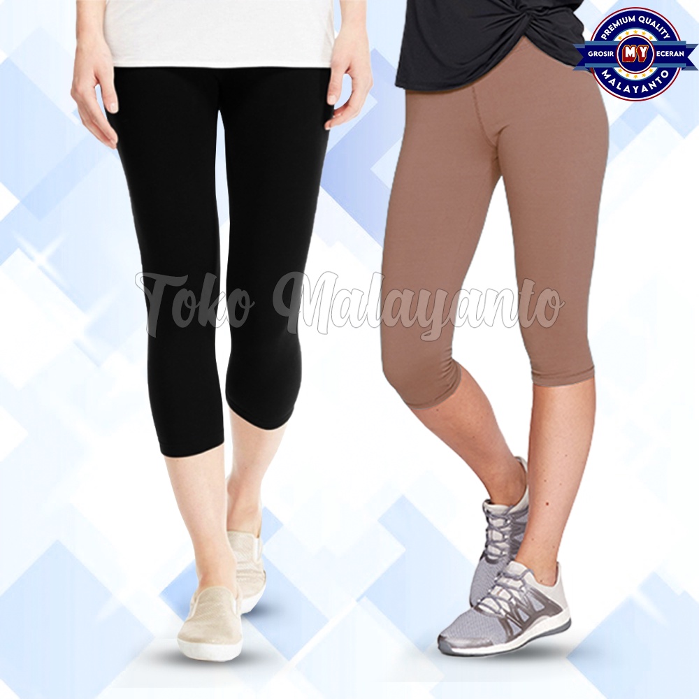 Legging Wanita Panjang 7/8 Jersy Kaos Polos Lejing  Celana Dalaman Ketat Sport Stretch Perempuan Ola