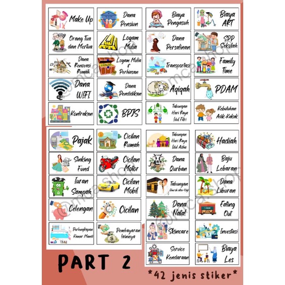 

(Ukuran 6 x 3 cm) Stiker Budgeting/ Stiker Dompet Pintar/ Stiker Waterproof Glossy (Part 2)