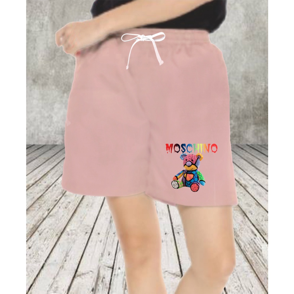 Celana Pendek Santai Wanita / Hot Pants Bahan Katun Dewasa Rainbow Bear