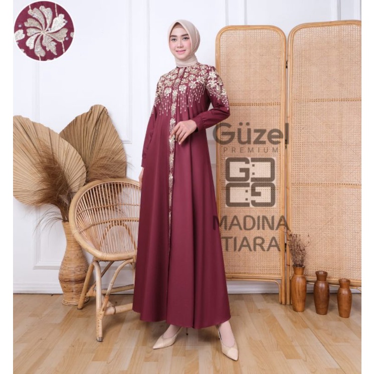 [COD]Gamis Tiara Bordir/Payetan Terbaru (Original Guzel) Dengan Bahan Toyobo Yang Lembut, Adem,Dan G