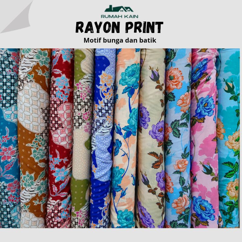 Rayon Print/ Rayon motif/ Rayon Bunga/ Rayon Batik/ Rayon/ Kain motif