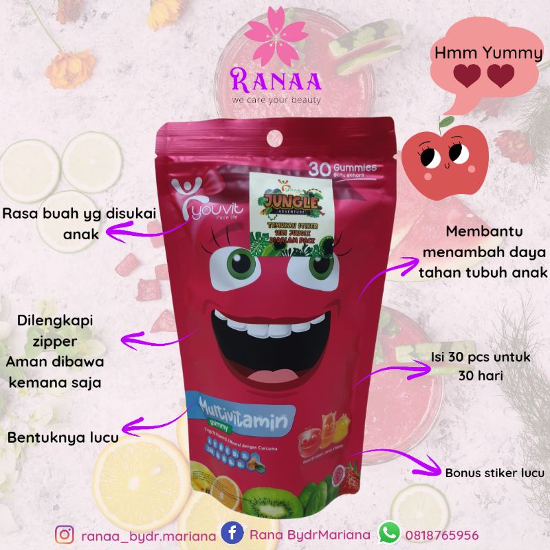 Youfit Vitamin Anak Multivitamin Gummy Jelly Yupi