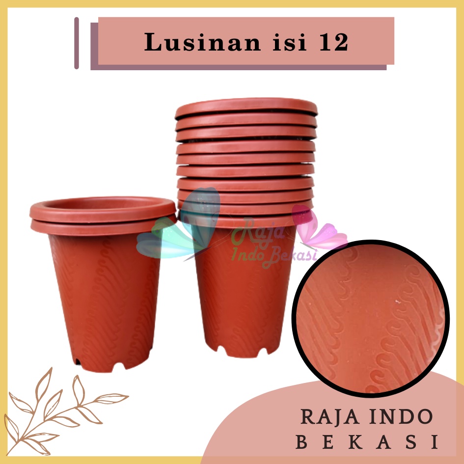 Lusinan Pot Jm Ruby Batik 15 Putih Coklat Merah Bata Terraccota Terakota Pot Astor Pot Bunga Bulat Tinggi Mirip Pot Yogap 10 15  17 18 19 Tebal Murah