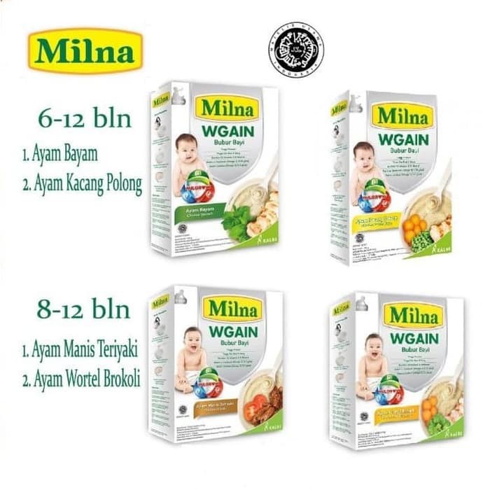 Milna Wgain 120 gram bubur bayi untuk usia 8-12 bulan