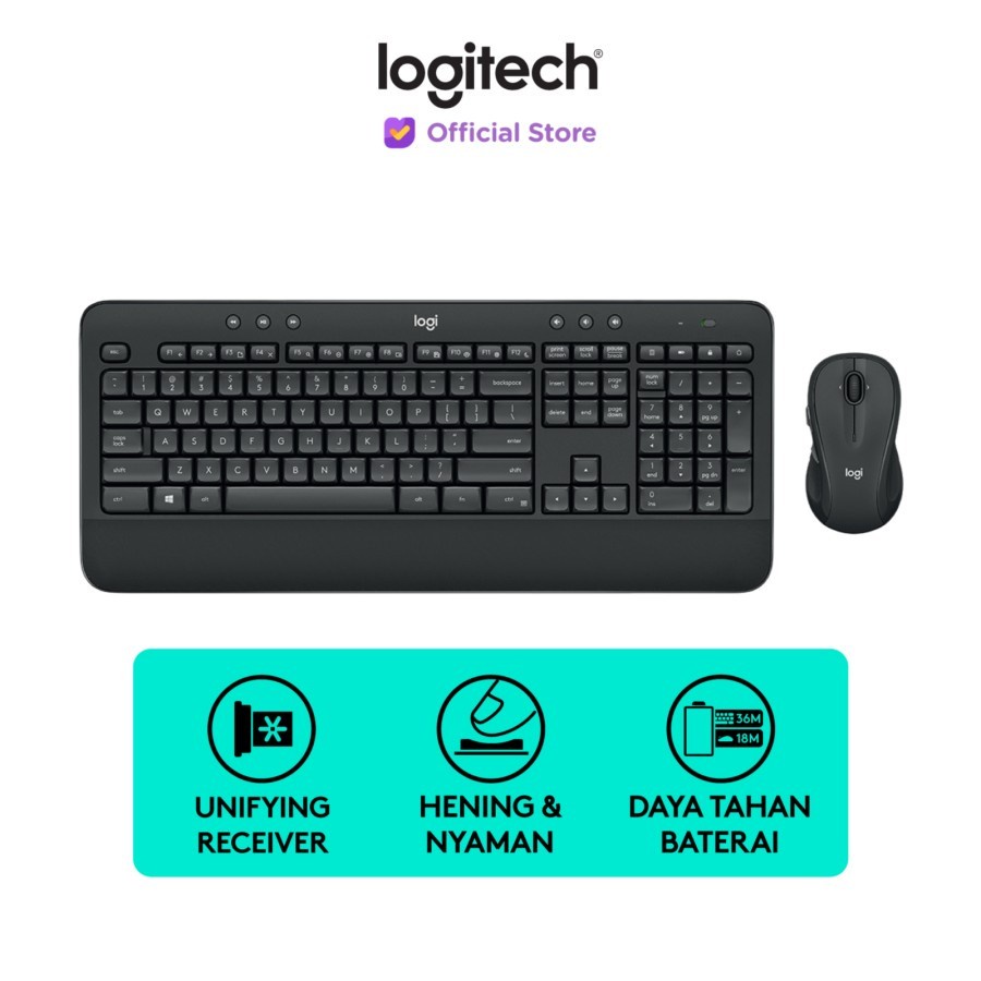 Logitech MK545 Keyboard dan Mouse Wireless Advanced Full Size