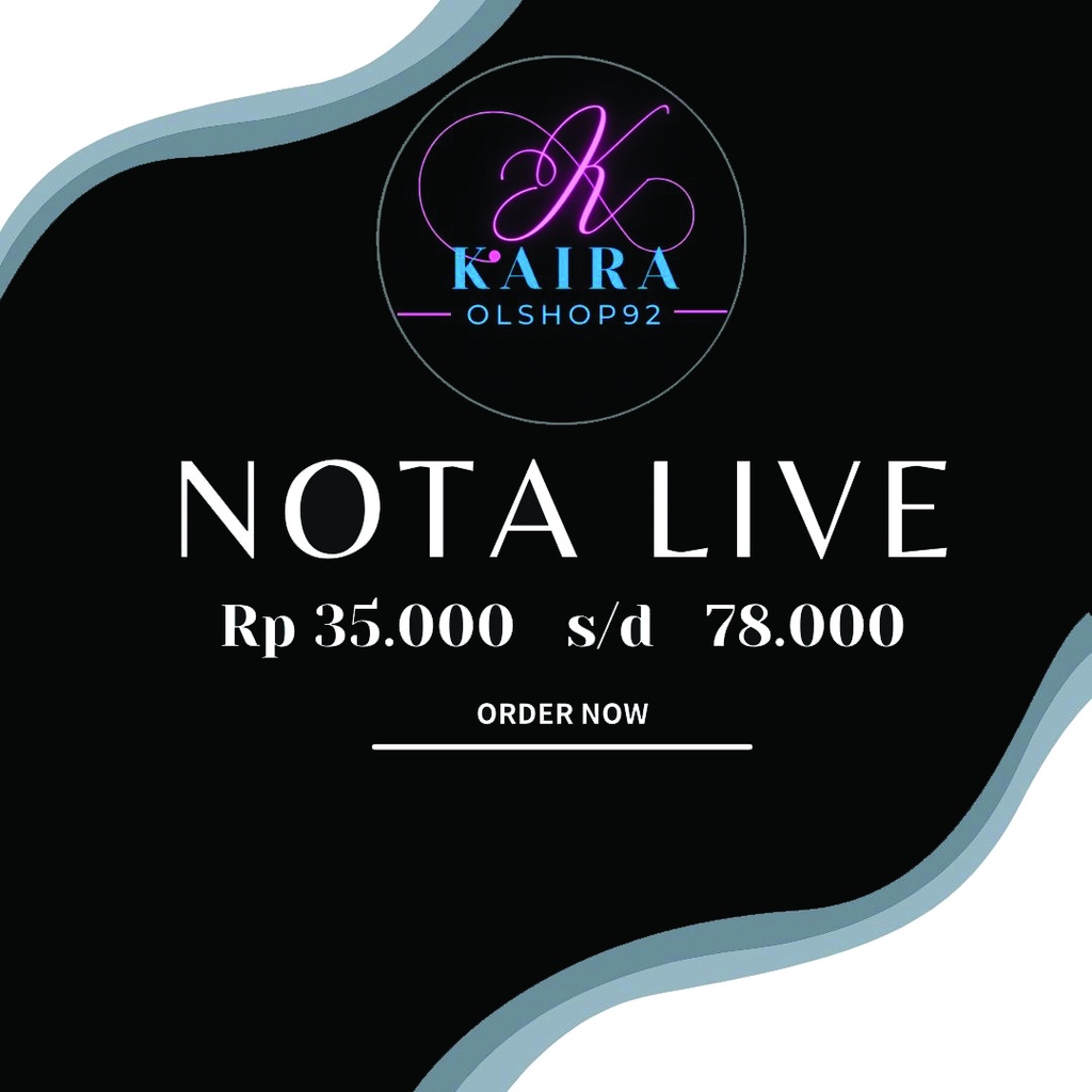 Nota Pembayaran untuk Produk Live dari harga 25 - 79 k