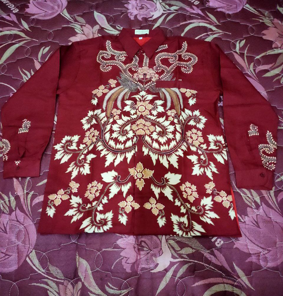 Kemeja Batik Semi Sutra Shyntetic Puring Istimewa Pundak Pakai Busa