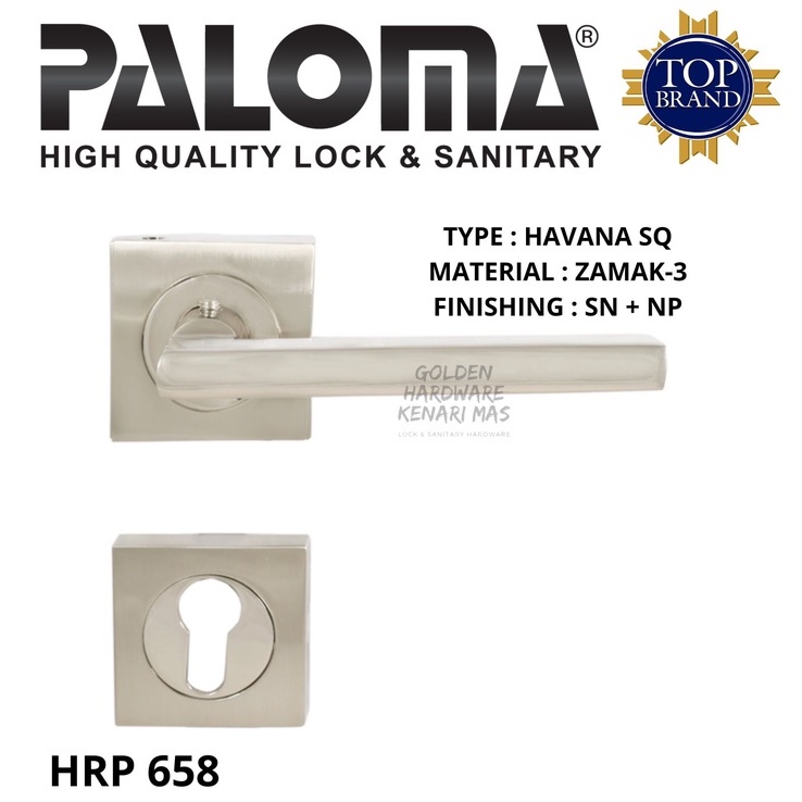 PALOMA HRP 658 LEVER HANDLE ROSES GAGANG PINTU HAVANA SQ ZAMAK-3 SN + NP