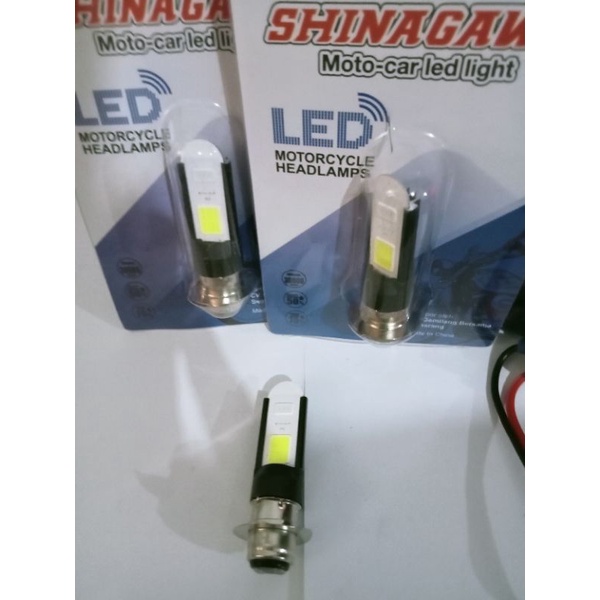 lampu depan h6 cahaya putih + senja biru bebek matic/bohlam depan kaki 1 m11u