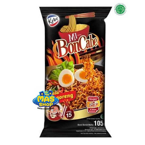 105gr Kemasan Besar Mie BONCABE Level 15 Mie Bon cabe Mie pedas Mie kobe mie viral kemasan 70gr ramen level 30