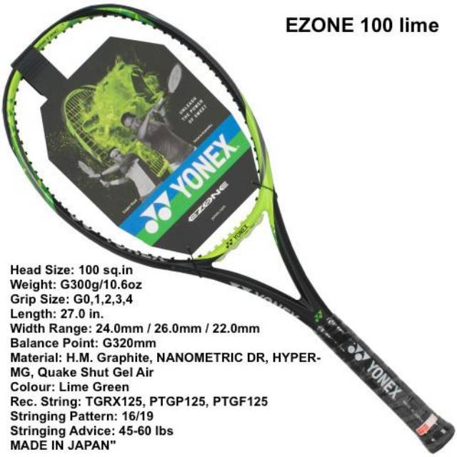 Raket Tenis Yonex Ezone 100 300 Gr 285 Gr Bright Blue Lime Green Shopee Indonesia