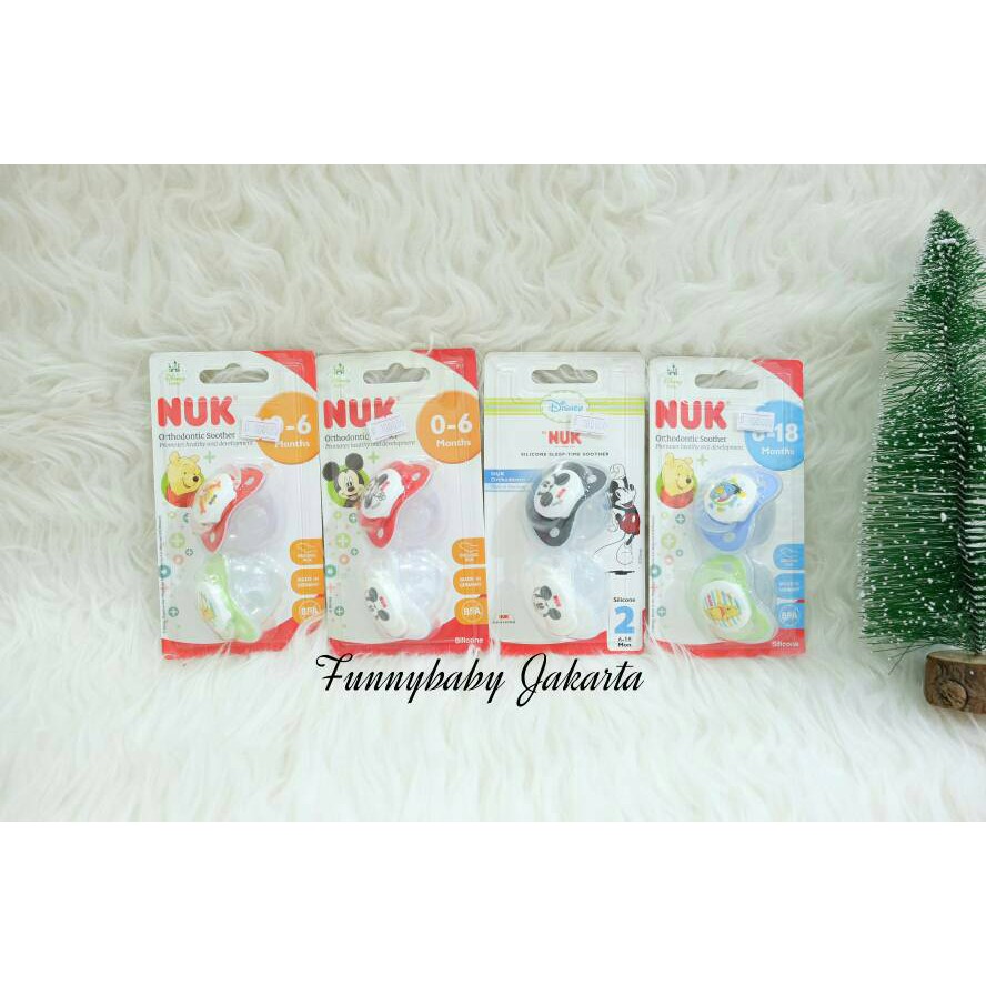 empeng bayi nuk motif disney 1 set isi 2 / Orthodontic baby soother